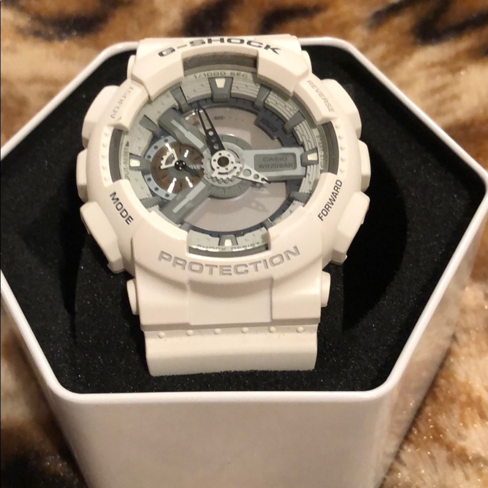 Men’s white G-shock watch